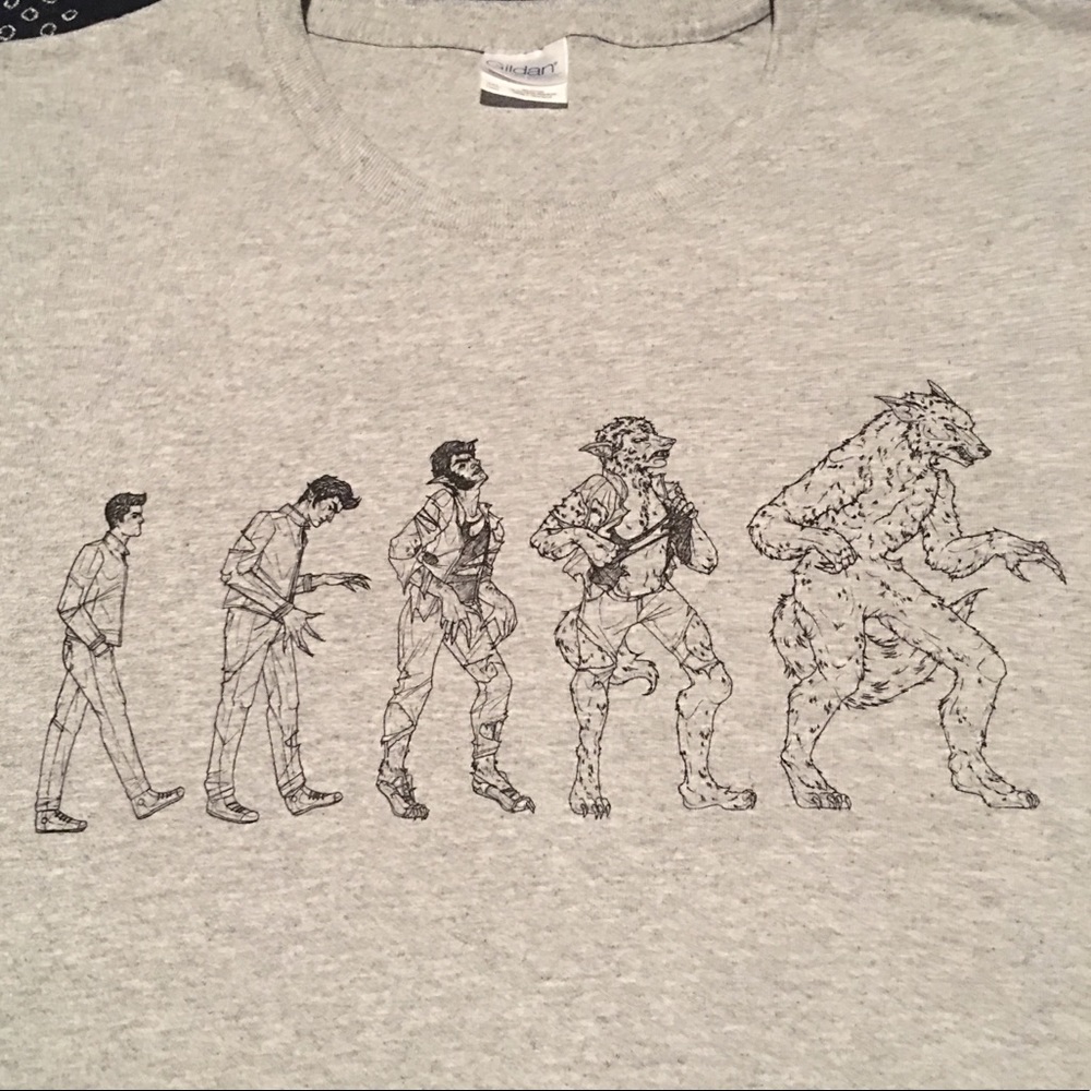 Teen Wolf 🐺 evolution grey tee shirt NWOT